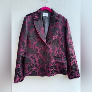 Vanity Fair Floral Pink and Black Women's Blazer 
PP 20inches 
L 25inches